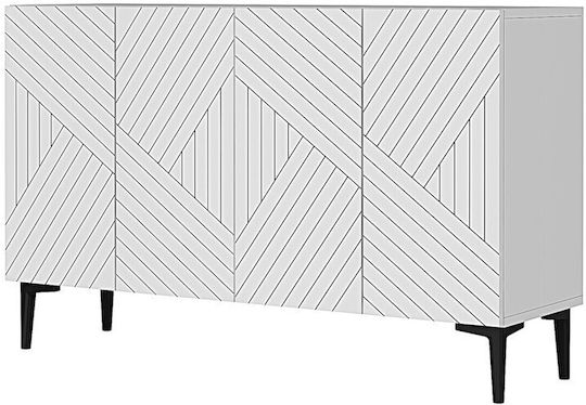 Μπουφές Ξύλινος Λευκός 120x32x75cm