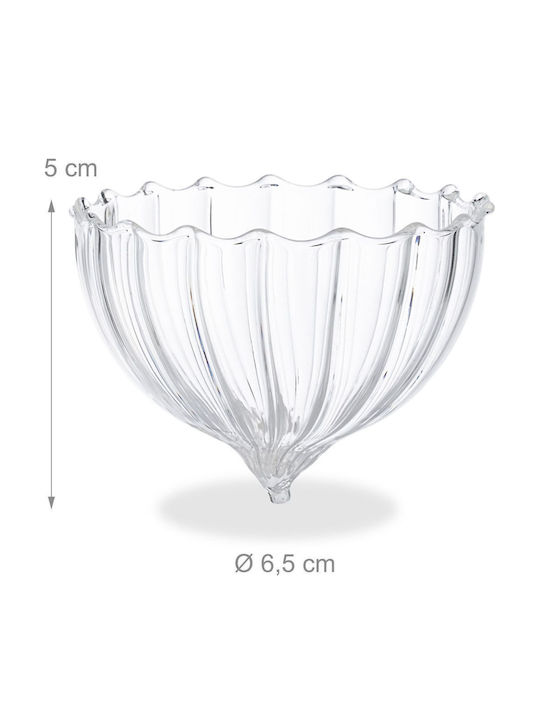 Relaxdays Set Suporturi Lumanări Din Sticlă Pentru Suporturi De Lumânări În Culoare Transparentă 5x6.5cm 12 Bucăți