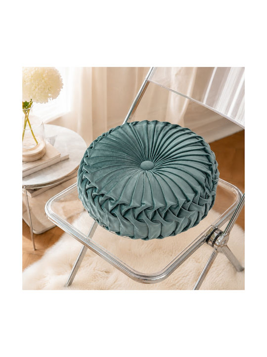 My Home Luxury Velvet Sofa Cushion Petrol Blue 40x40cm