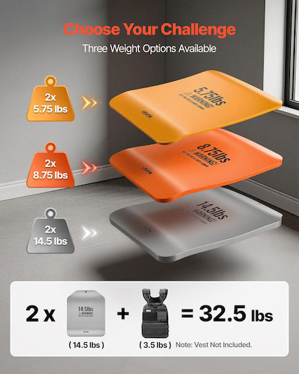 Vevor Vest Plates Curved Base Pairs 6.6 Kg Plates Tactical Weighted High Quality Steel Construction Vest Ergonomic Design Strength Endurance Training Running Jogging Fitness Intense Workouts
