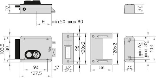 Viro Electromagnetic Lock Bronze