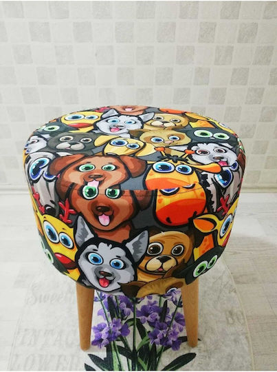 Wooden Multicolour Footstool