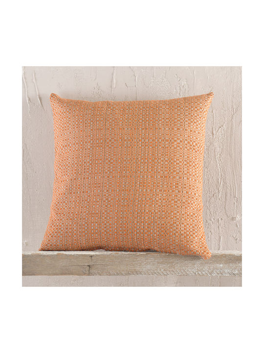 Rythmos Decorative Pillow Case Kelsey Made of 100% Cotton Terracotta 40x40cm