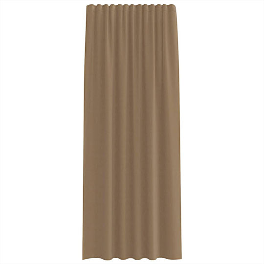 vidaXL Комплект Пердета И Завеси С Презрамки Voile Светлокафяв 140x245см