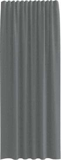 vidaXL Комплект Пердета И Завеси С Презрамки Voile Тъмносив 140x245см