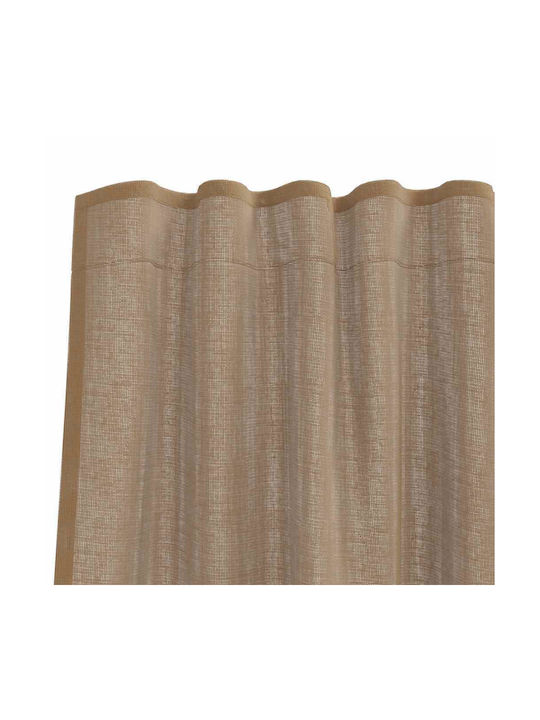 vidaXL Set Window Curtains with Tab Tops Light Brown 140x140cm