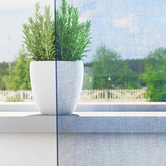 vidaXL Комплект Пердета И Завеси С Презрамки Voile Син Роял 140x225см