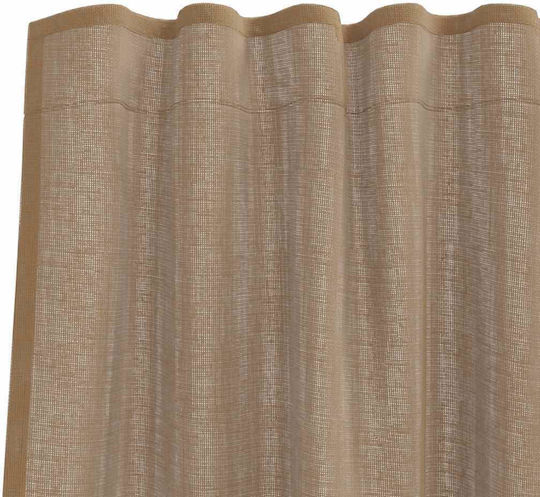 vidaXL Комплект Пердета И Завеси С Презрамки Voile Светлокафяв 140x225см