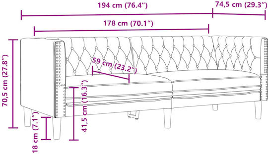vidaXL Wohnzimmermöbel-Set 3-Sitzer & 2-Sitzer & Sessel
