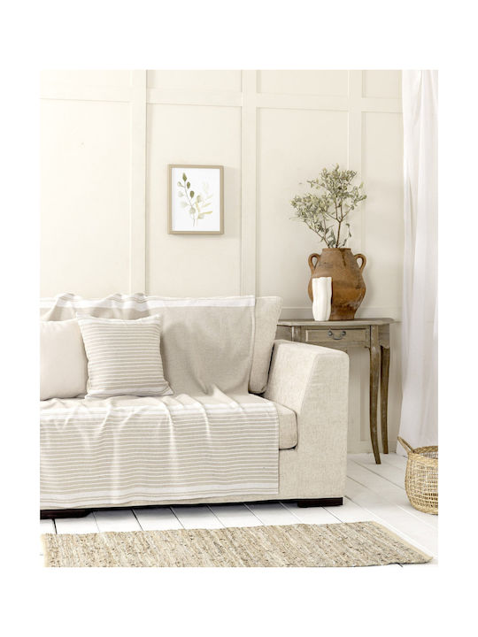 Nima Nima Decorative Pillow Case Roven 100% Cotton Ecru 45x45cm