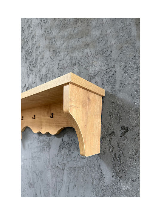 SteweHome Wooden Wall Hanger Brown 60x14x14cm
