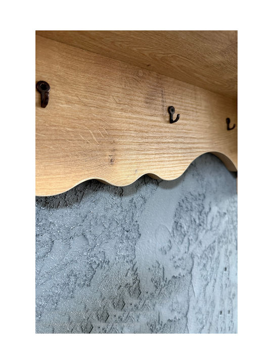 SteweHome Wooden Wall Hanger Brown 60x14x14cm