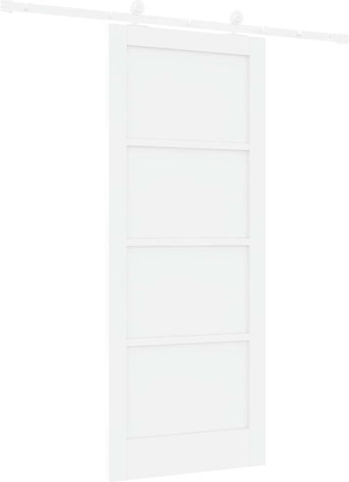 Ușă Glisantă Albă 83 X 202 Cm Lemn Masiv De Pin 3445470 Albă