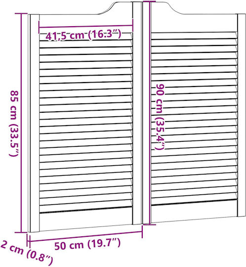 Πόρτες Swing 2 Pcs Φυσικό Μασίφ Ξύλο Πεύκου 42047170 Καφέ