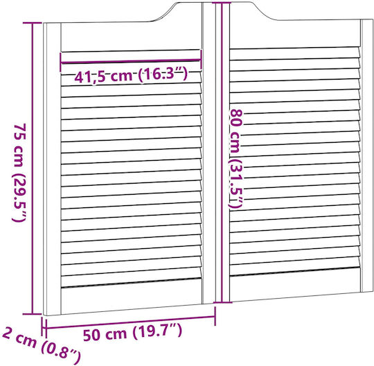 Vidaxl Uși Swing Natur 80 X 50 Cm Lemn Masiv de Pin