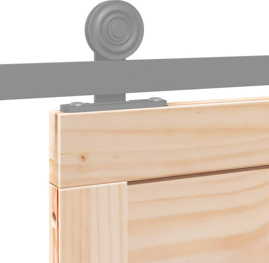 Barn Door Natural 90 x 2.5 x 208 cm Solid Pine Wood 42047146 Brown