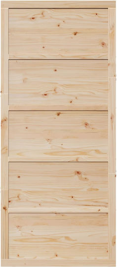 Poartă Tip Hambar Natur 100 x 2,5 x 208 Cm Lemn Masiv De Pin 42047135 Bej