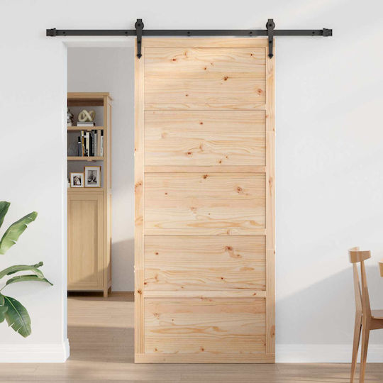 Poartă Tip Hambar Natur 80 x 2,5 x 208 Cm Lemn Masiv De Pin 42047141 Bej