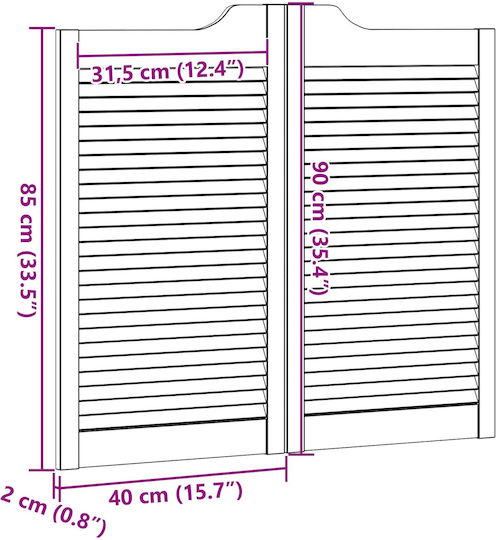Πόρτες Swing 2 Pcs Λευκό Μασίφ Ξύλο Πεύκου 42047176 Λευκό