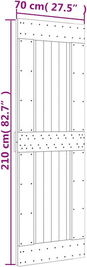Vidaxl Sliding Door Natural Black 70 x 210 Cm