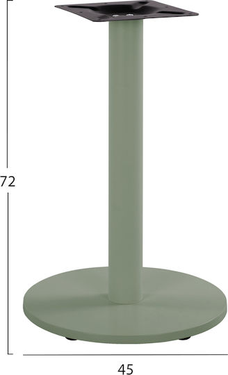 HomeMarkt Metal Table Stand with Adjustable Green 45x45x72cm