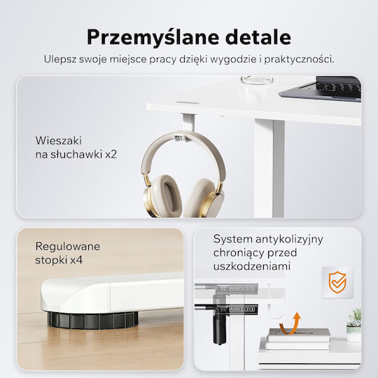 SENSE7 Метална Поставка за Бюро Light Biała