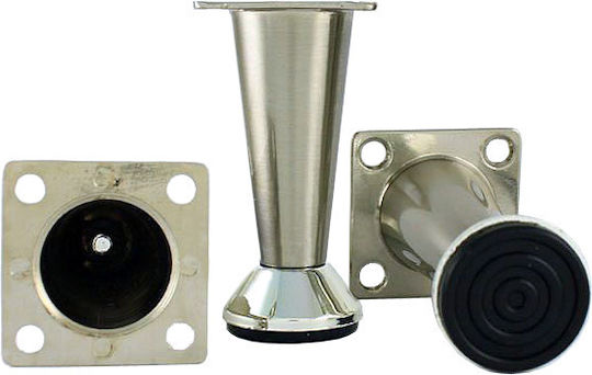 Import Hellas A141 Metallic Furniture Leg with Regulator Suitable for Table / Coffee Table / Office / Couch 4.3x4.3x8cm Nickel Matte 8 A141