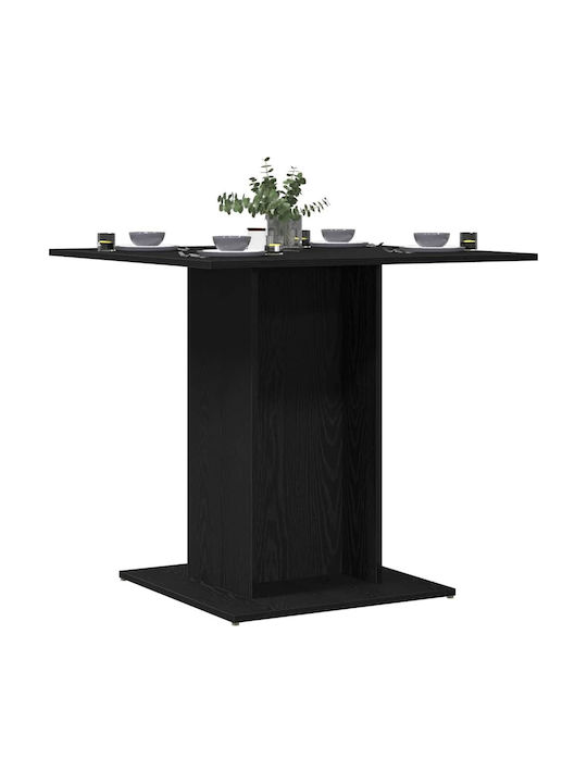 Masa de Sufragerie din Lemn Stejar Negru 80x80x75 cm