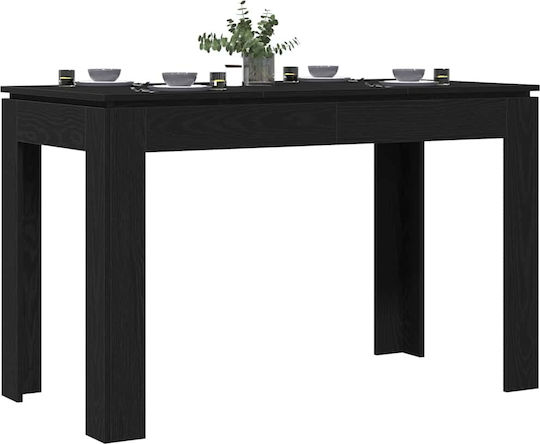 Τραπέζι Τραπεζαρίας Ξύλινο Μαύρη Δρυς 120x60x76εκ.
