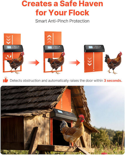 Vevor Automatic Chicken Coop Door with Solar Panel 25x35cm