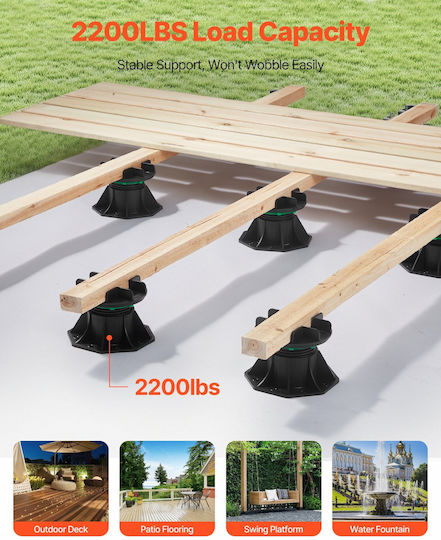 Vevor Plastic Furniture Legs with Regulator 8 Pieces Black