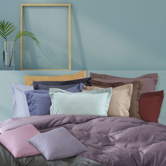 Das Home 1011 Σεντόνι Ημίδιπλο με Λάστιχο 120x200+35εκ. Ροζ