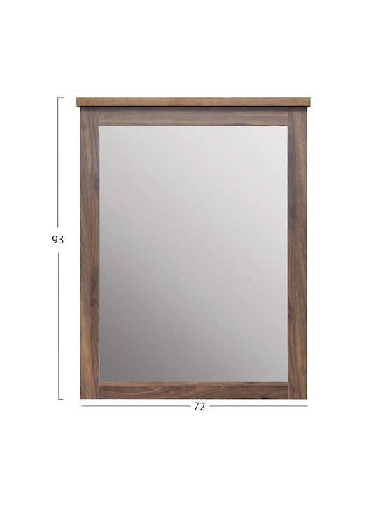 Floor-Standing Makeup Dressing Table Carys Wooden Walnut with Mirror 75x40x83cm