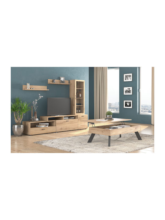 Măsuță Centrală Rectangulară Nr 12 din Lemn cu Mecanism de Ridicare Stejar Miere 119x66.5x41cm