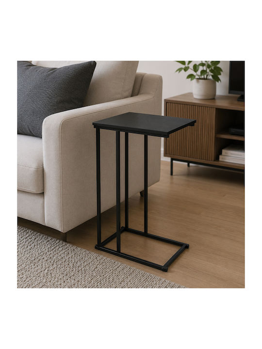 Ορθογώνιο Βοηθητικό Τραπεζάκι Ξύλινο Black Μ40xΠ26xΥ58εκ.