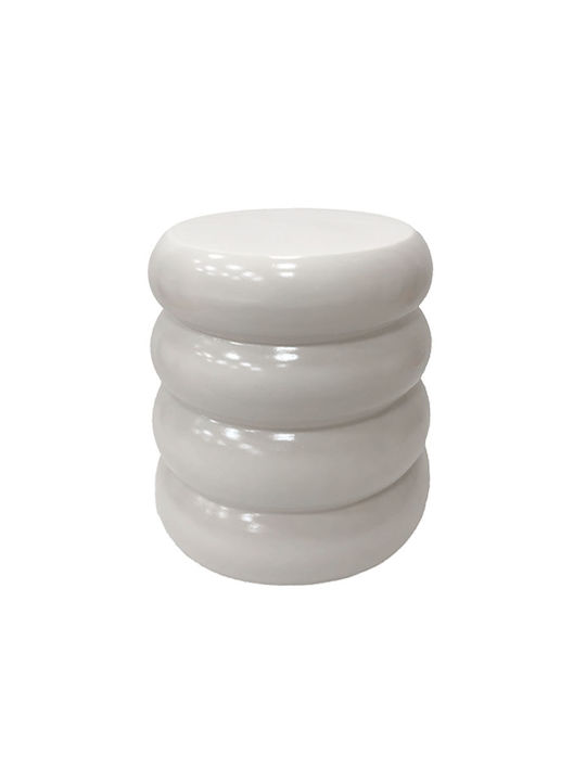 Round Side Table Venezia White W35xL35xH46cm