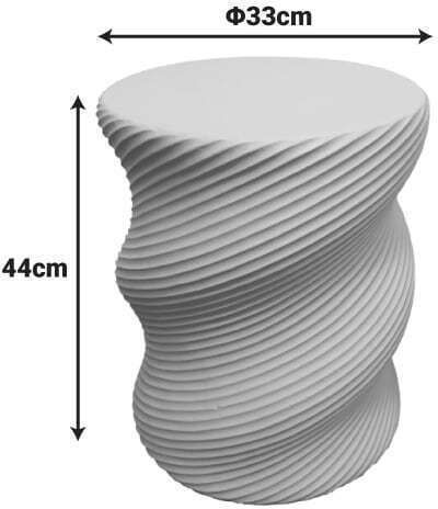 Round Side Table Rinda Ecru W33xL33xH40cm