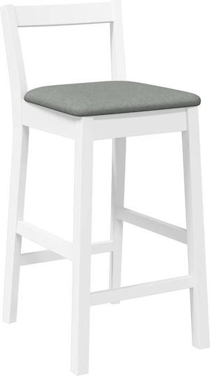 Taburete Bar Cu Spătar Din Lemn Alb 2 Buc 35.5x42.5x79.5 cm