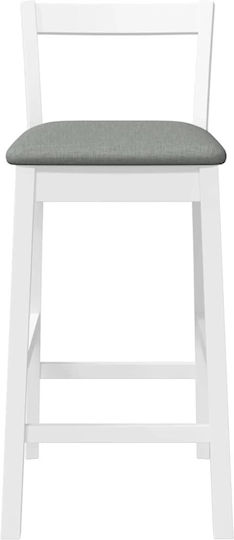 Taburete Bar Cu Spătar Din Lemn Alb 2 Buc 35.5x42.5x79.5 cm