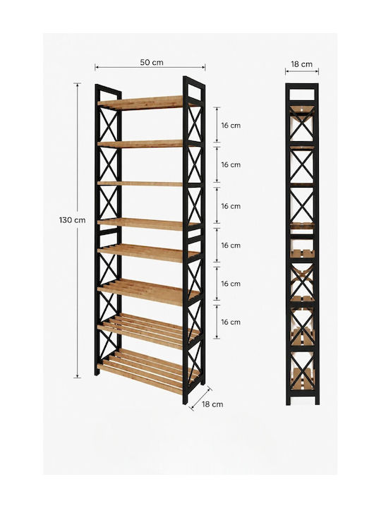 Black Bookcase 47x18x120cm