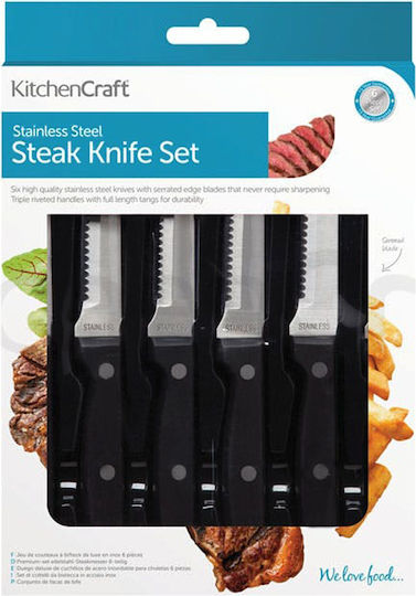 Kitchen Craft Σετ Μαχαίρια από Ανοξείδωτο Ατσάλι 6τμχ