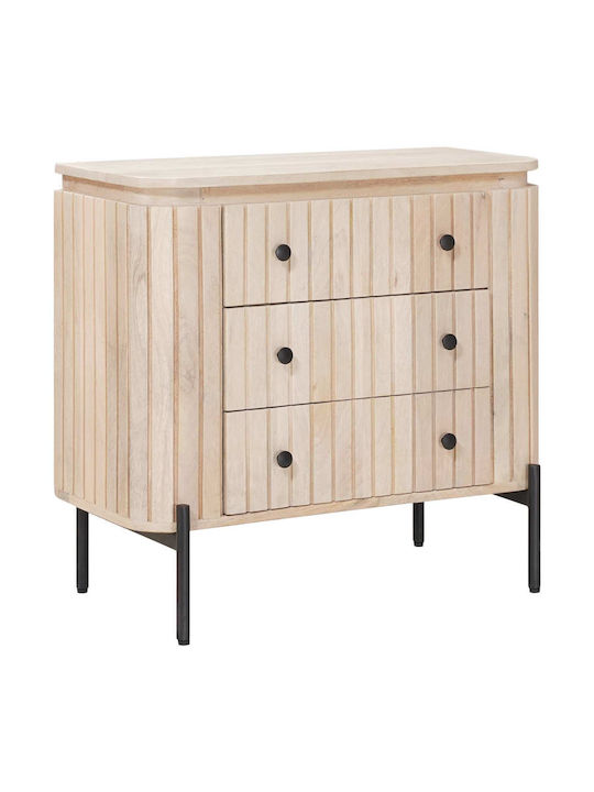 Wooden Bedroom Chest of Drawers With 3 Drawers 70x30x65cm