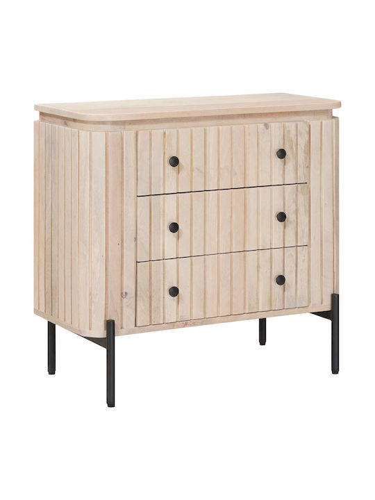 Wooden Bedroom Chest of Drawers With 3 Drawers 70x30x65cm