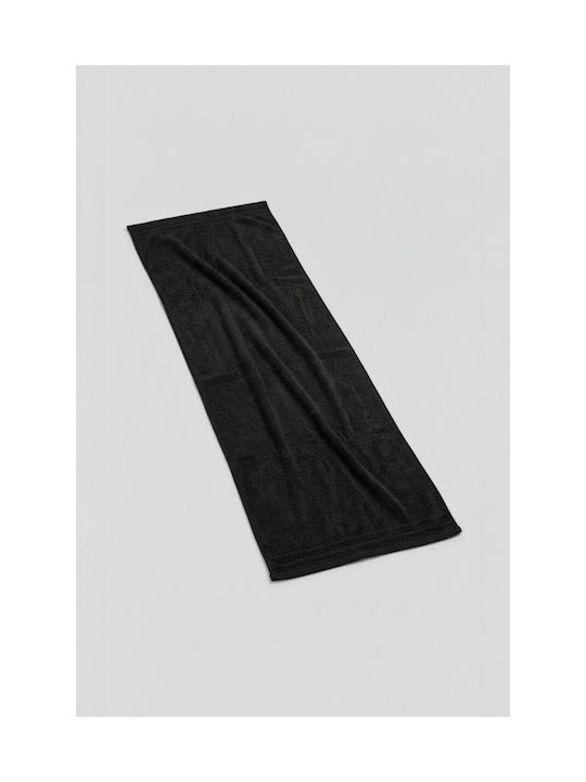 Stewehome Μαύρη Αθλητική Πετσέτα Βαμβάκι 30x130 Cm