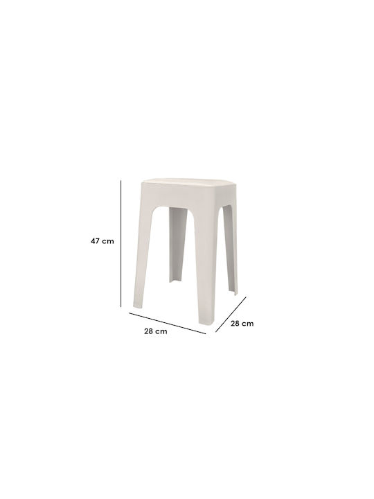 Garden Stool Outdoor Polypropylene 685700 with Beige Cushion 28x28x47cm