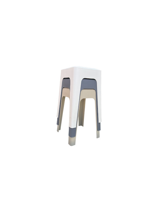 Gartenhocker aus Polypropylen 685700 mit Kissen Anthrazit 28x28x47cm