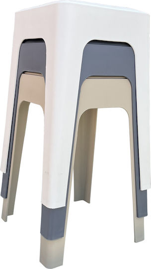 Outdoor Garden Stool Made of Polypropylene 685700 with Anthracite Cushion 28x28x47cm