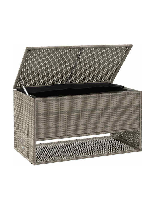 vidaXL Outdoor Storage Box Rattan Gray L100xW55xH55.5cm