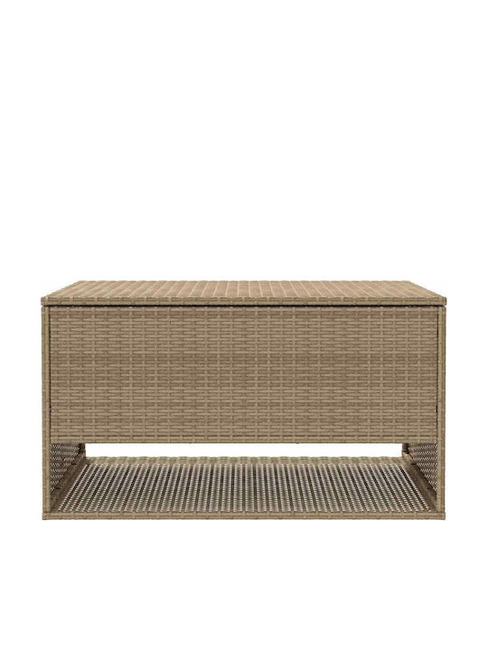 vidaXL Outdoor Storage Box Rattan Beige L100xW55xH55.5cm