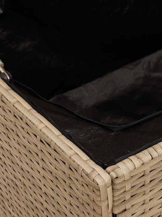 vidaXL Outdoor Storage Box Rattan Beige L100xW55xH55.5cm